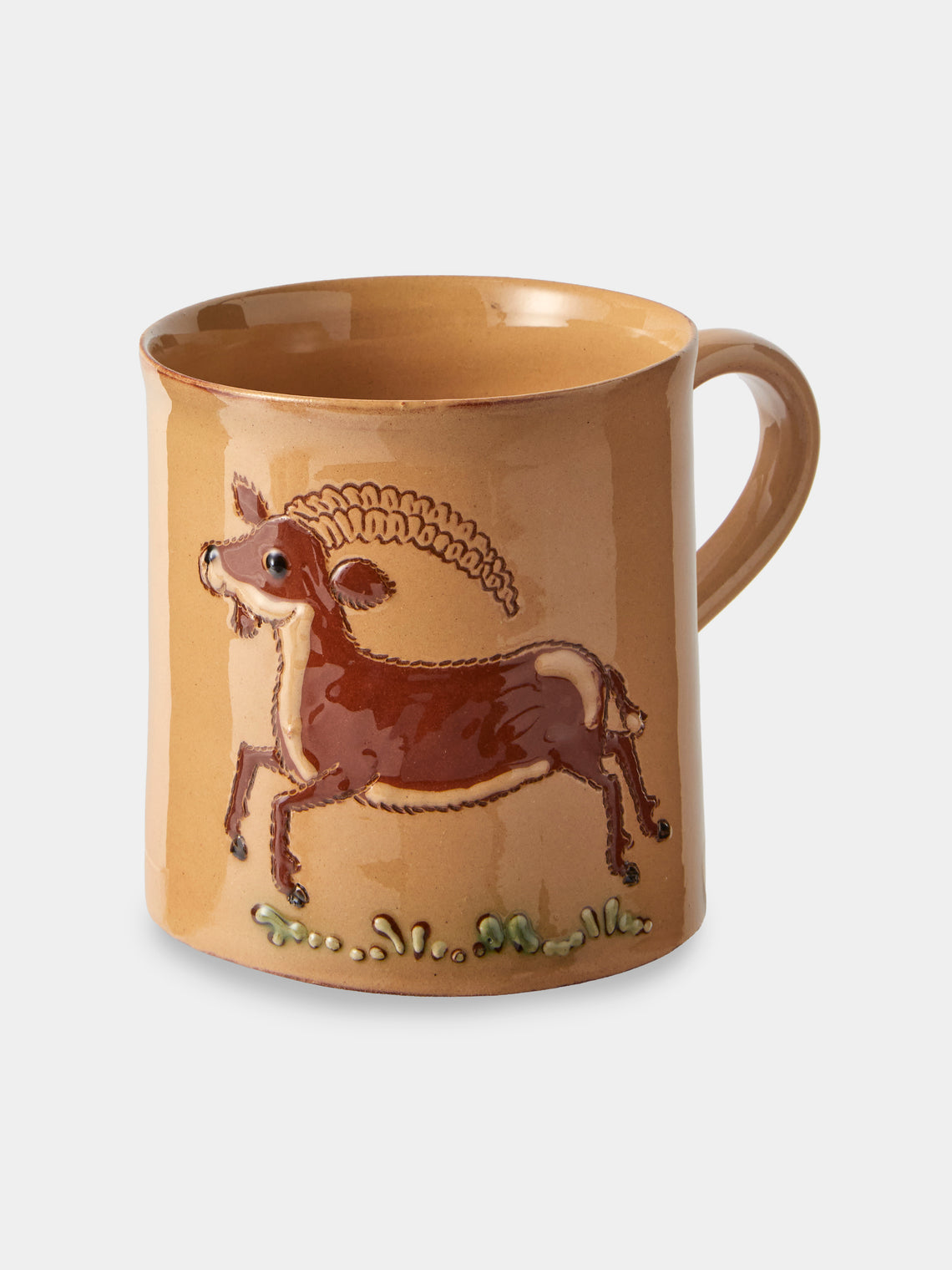 Poterie d’Évires - Animals Hand-Painted Ceramic Mugs (Set of 4) - Cream - ABASK