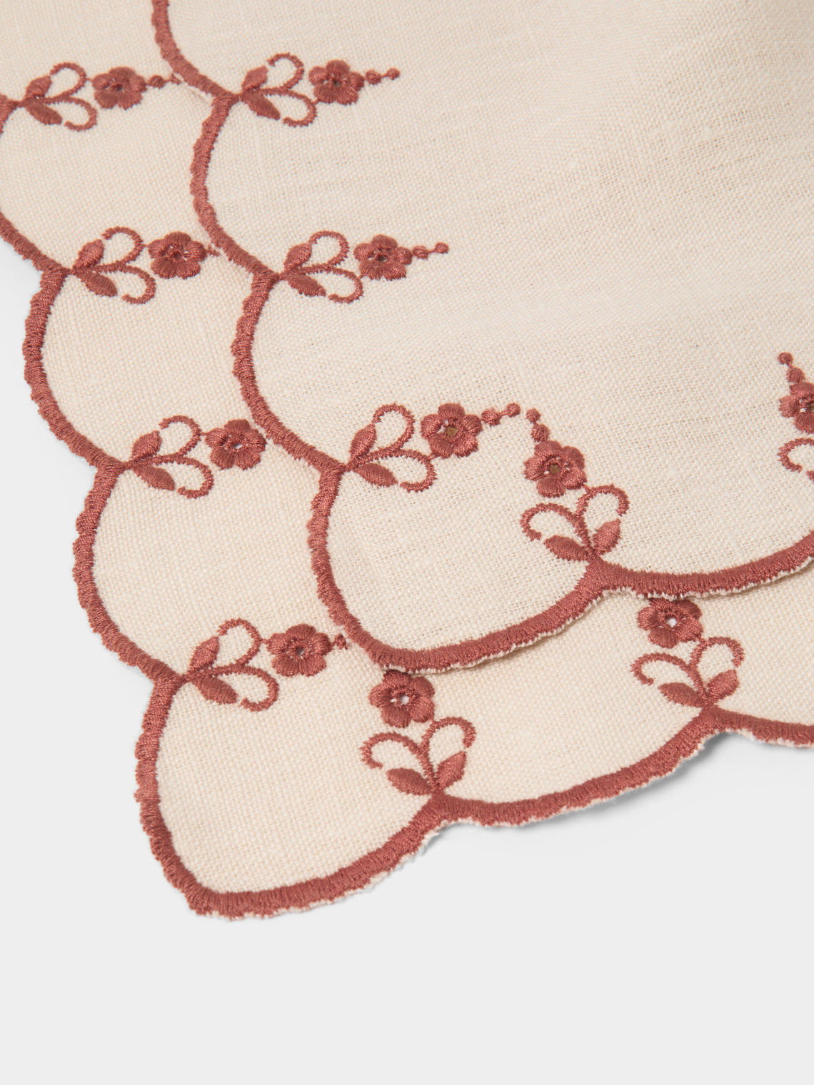 Borgo delle Tovaglie - Carlotta Embroiderd Linen Placemats (Set of 4) - Ivory - ABASK