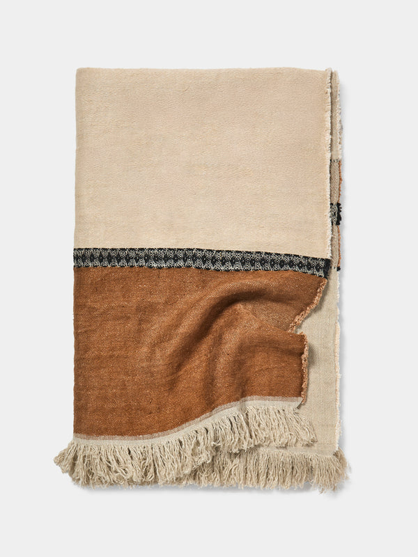 Libeco - Etienne Belgian Linen Throw (86.5in/2.2m) - Cream - ABASK - 