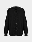 Ryan Roche - Cashmere Lightweight Oversized Cardigan | Size: S - Black - ABASK - 