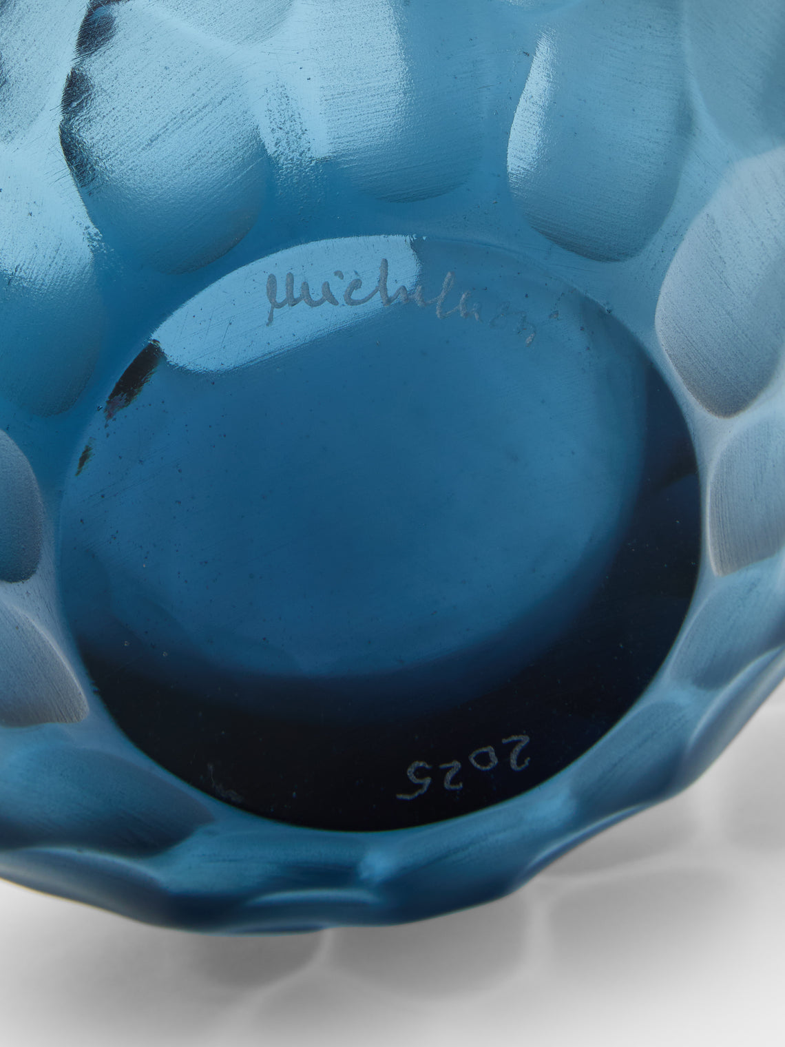 Micheluzzi Glass - Goccia Oceano Bamboo Hand-Blown Murano Glass Vase (6in/15cm) - Blue - ABASK