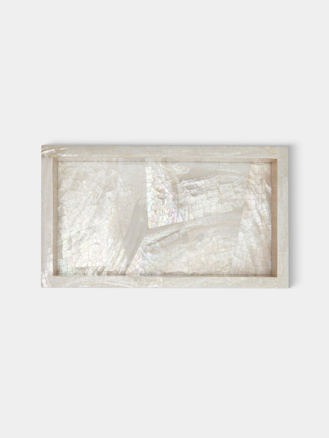 Objet Luxe - Atlantis Mother-of-Pearl Tray (10in/25cm) - White - ABASK - 