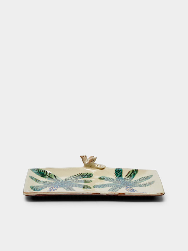 Malaika - Palms Hand-Painted Ceramic Platter -  - ABASK