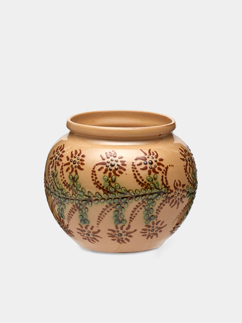 Poterie d’Évires - Flowers Hand-Painted Ceramic Vase (5in/13cm) - Cream - ABASK - 
