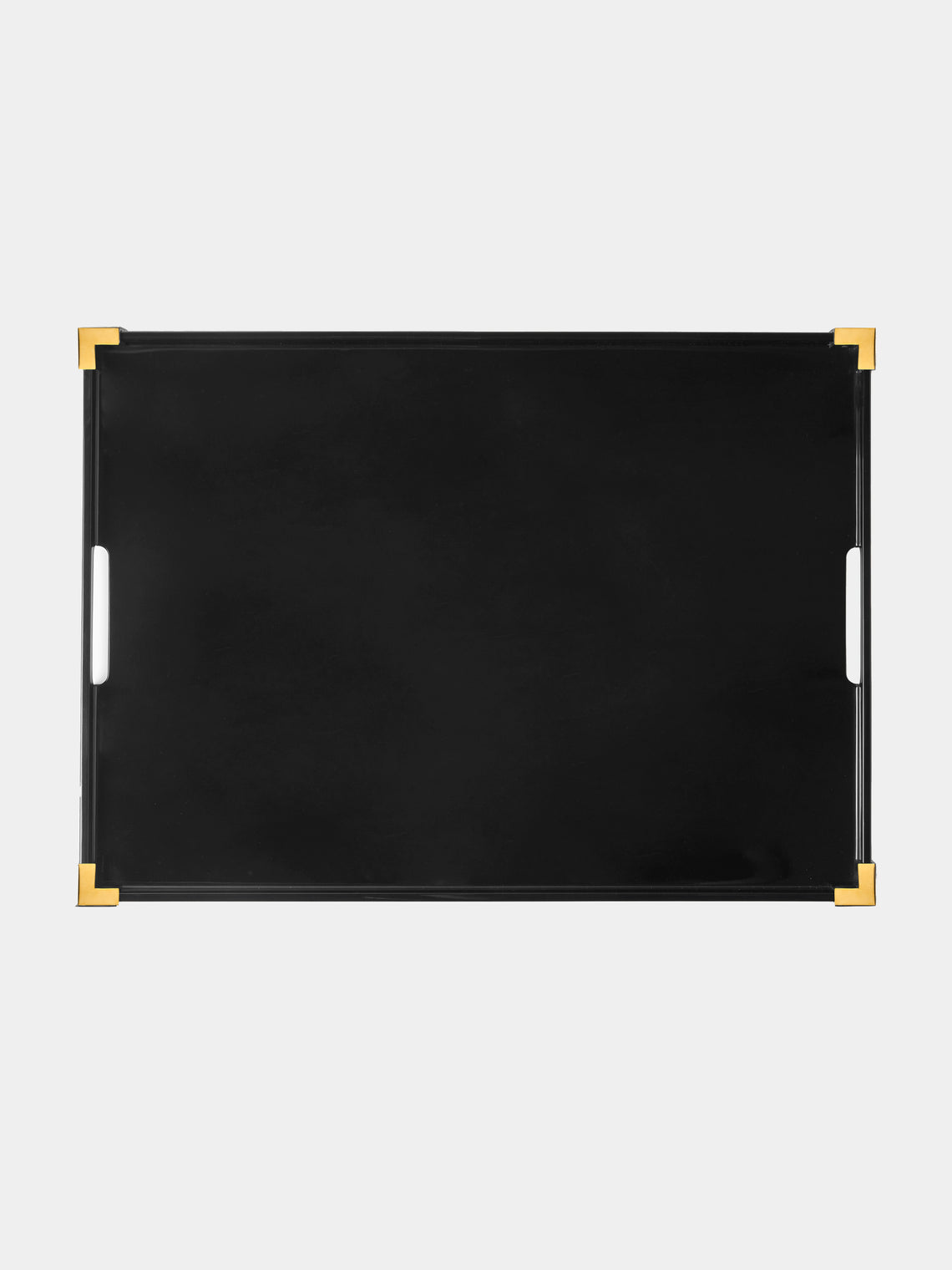 The Lacquer Company - Corners Lacquered Large Tray - Black - ABASK - 