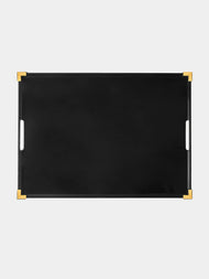 The Lacquer Company - Corners Lacquered Large Tray - Black - ABASK - 
