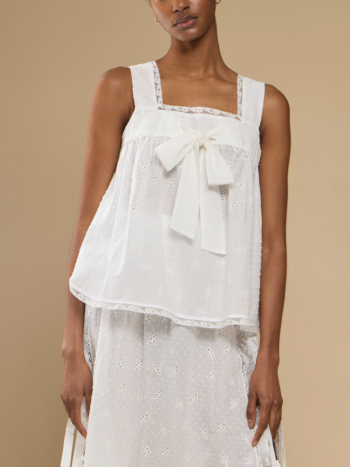 Loretta Caponi - Suvereto Embroidered Cotton Top | Size: S - White - ABASK