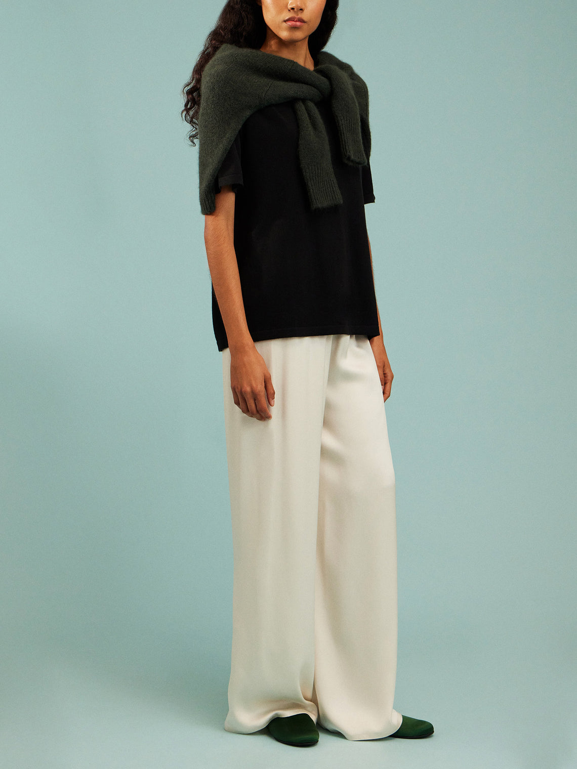 Arch4 - Golden Baby Goat Cashmere Oversized T-Shirt | Size: S - Black - ABASK