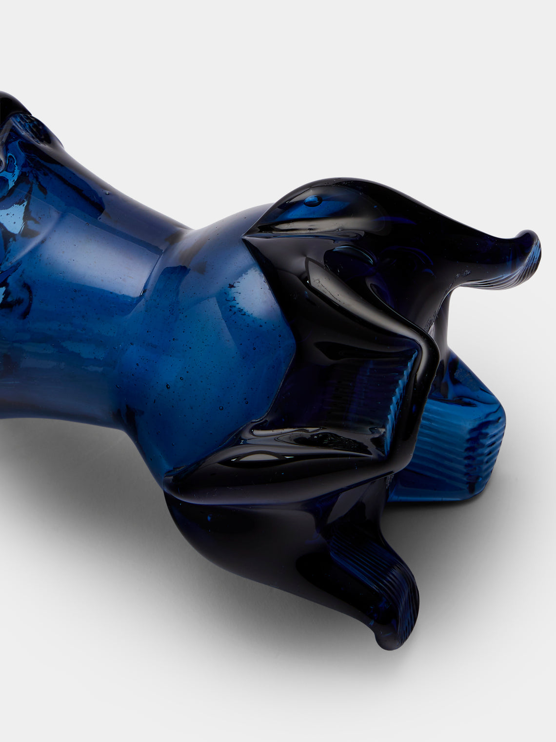 Antique and Vintage - Mid-Century Glass Vase - Blue - ABASK