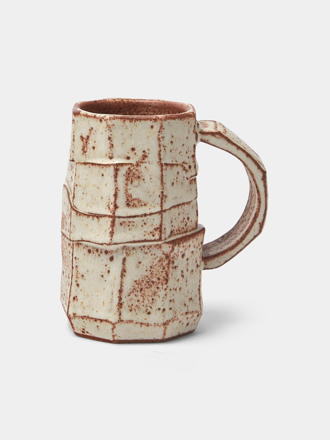 Adam Ross - Hand-Thrown Ceramic Faceted Mugs (Set of 4) - Beige - ABASK - 