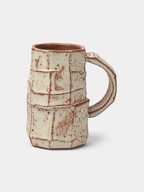 Adam Ross - Hand-Thrown Ceramic Faceted Mugs (Set of 4) - Beige - ABASK - 