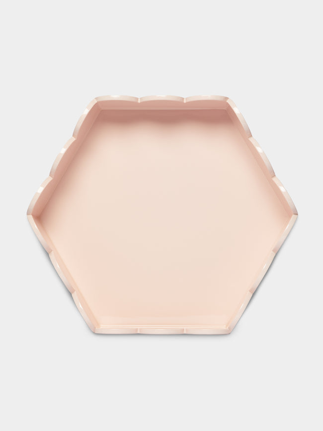 Scarlett And Sallis - Lacquered Large Scalloped Tray -  - ABASK - 