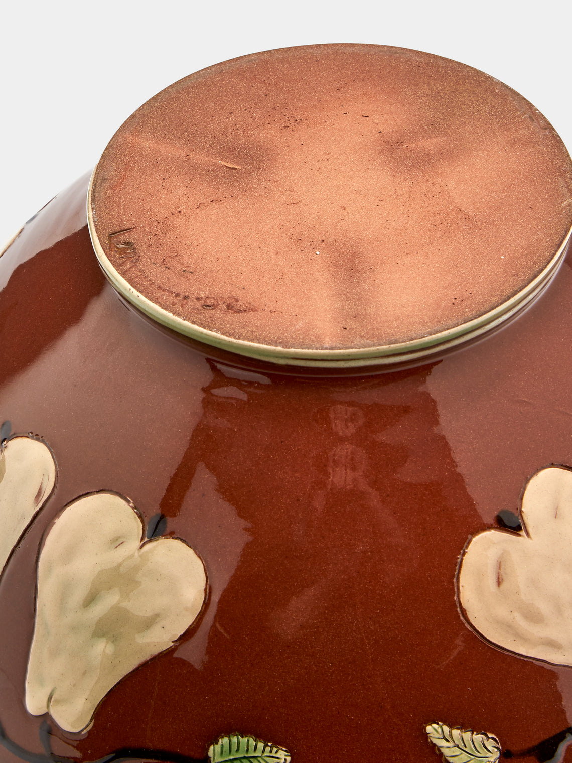 Poterie d’Évires - Pears Hand-Painted Ceramic Large Serving Bowl - Light brown - ABASK