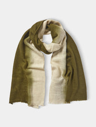 Me & K - Cashmere Ombré-Border Scarf | One Size - Green - ABASK - 