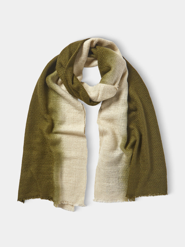 Me & K - Cashmere Ombré-Border Scarf | One Size - Green - ABASK - 