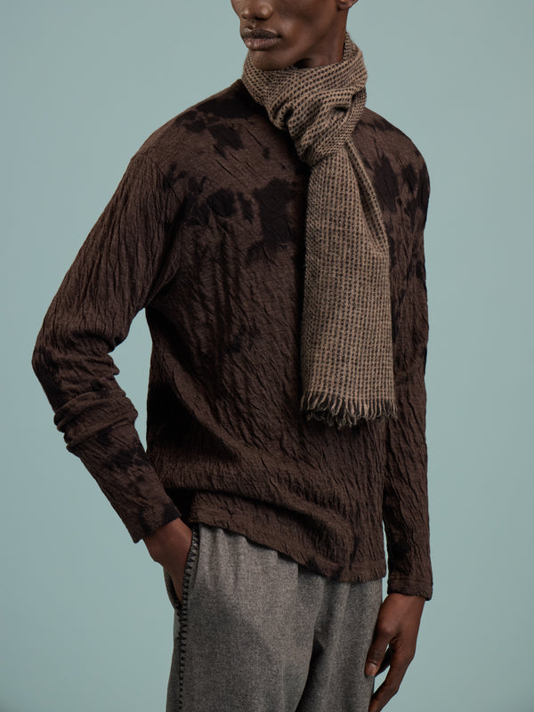 Norlha - Pilgrimage Hand-Spun Yak Khullu Scarf (71in/1.8m) - Black - ABASK