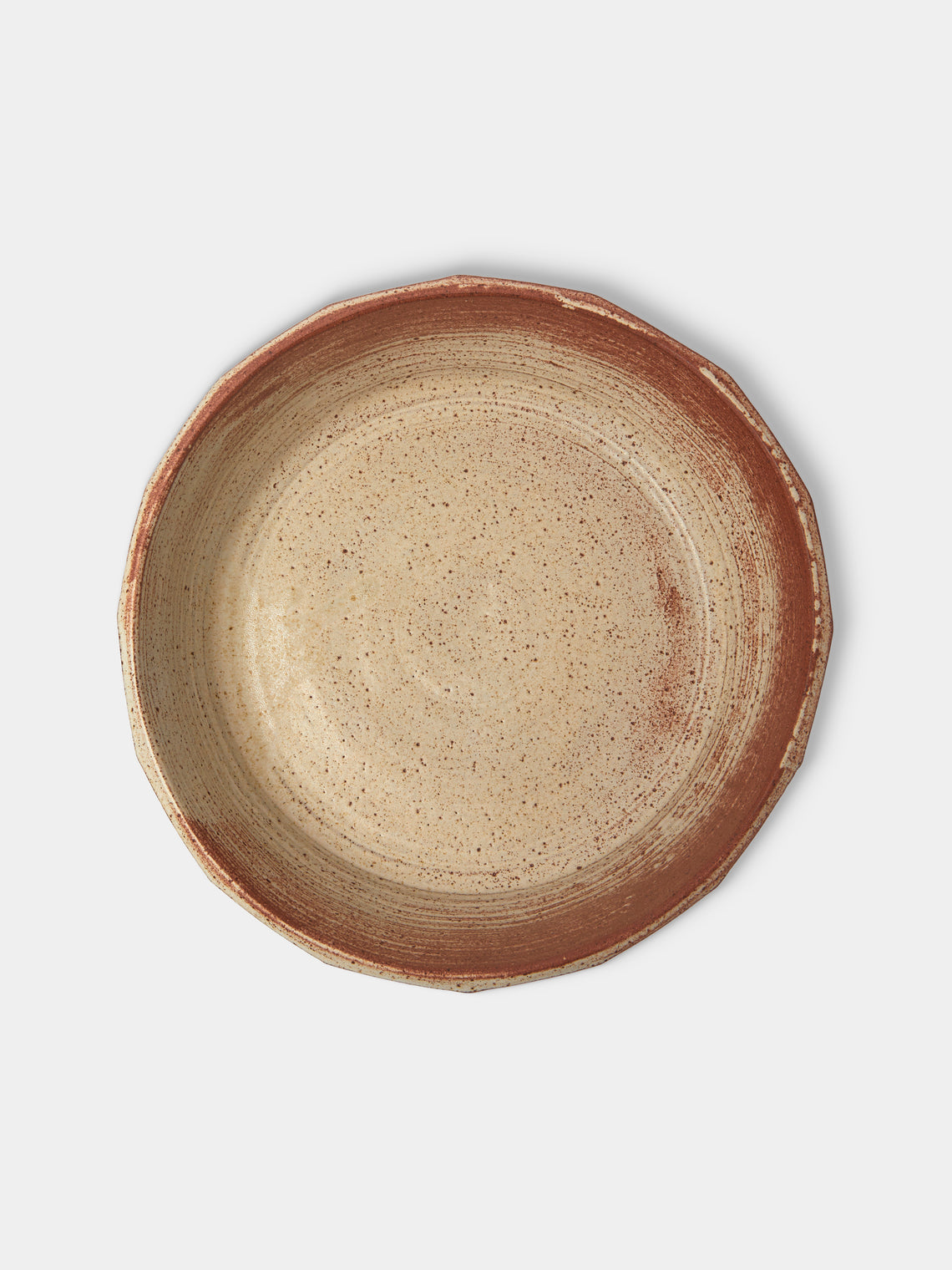 Adam Ross - Hand-Thrown Ceramic Faceted Serving Bowl - Beige - ABASK