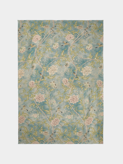 Borgo delle Tovaglie - Filo Affresco Embroidered Linen Rectangular Tablecloth (126in/3.2m) - Blue - ABASK - 