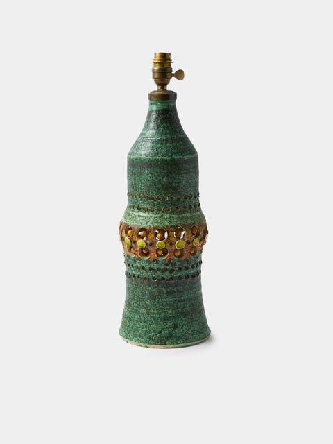 Antique and Vintage - 1960s Georges Pelletier Ceramic Table Lamp - Green - ABASK - 