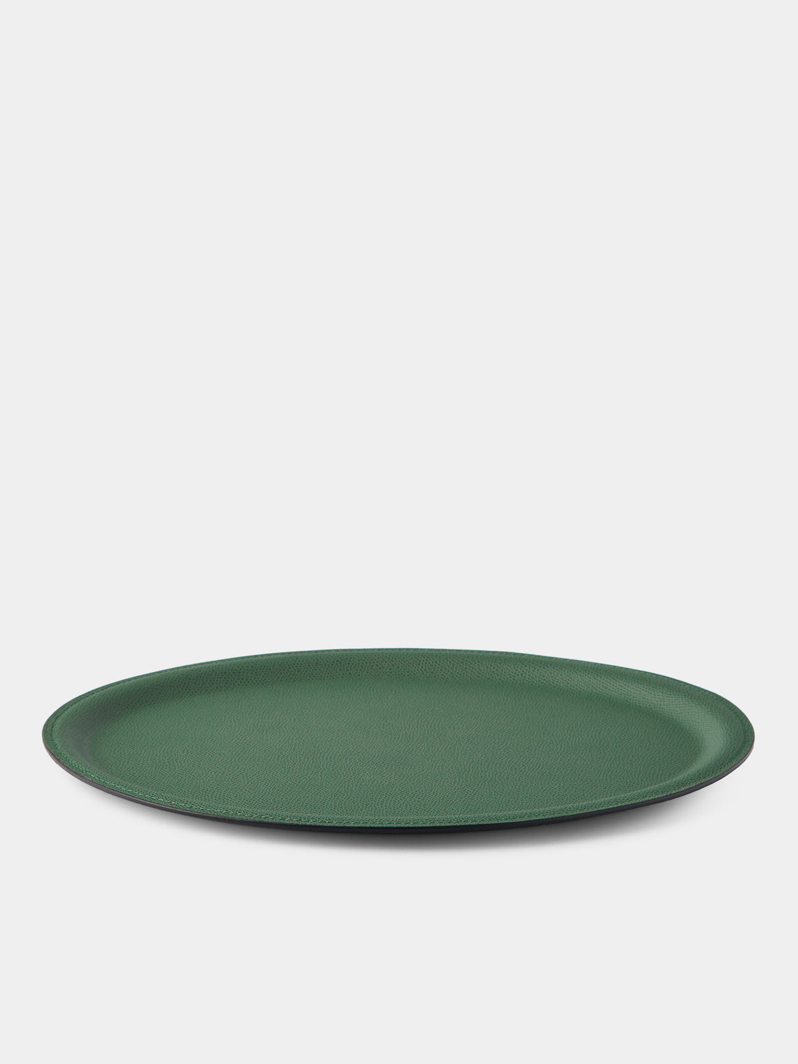 Giobagnara - Miramar Leather Oval Tray (13in/33cm) - Green - ABASK