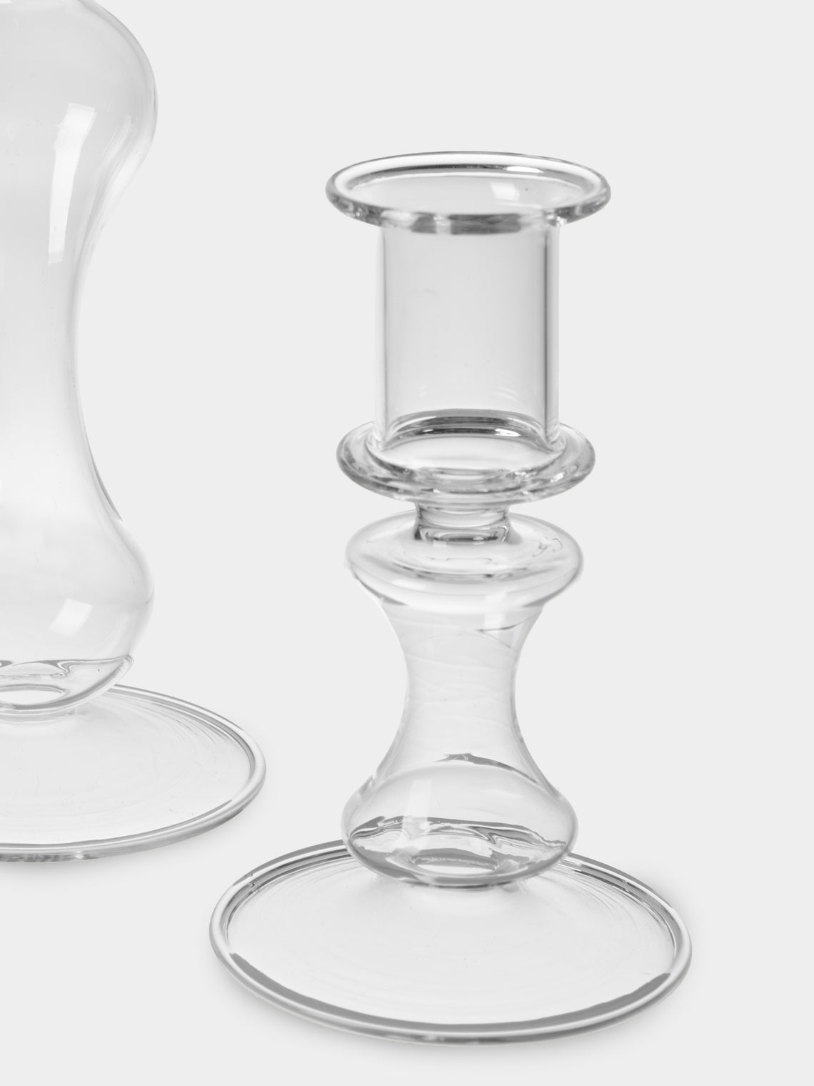Alya Tannous - | Set of 3 | Iconica Hand-Blown Glass Candlesticks - Clear - ABASK