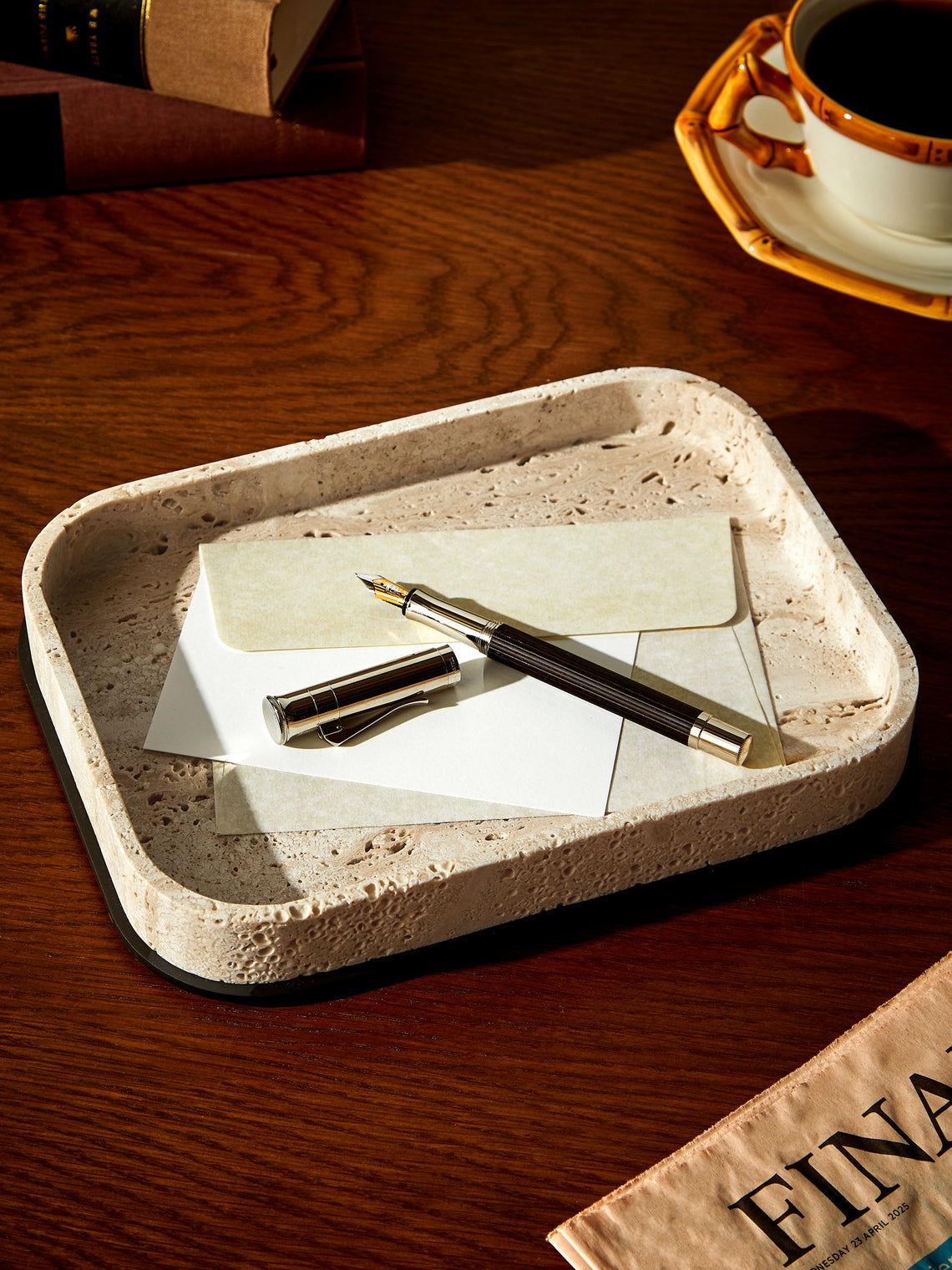 Giobagnara - Polo Marble Valet Tray (9.5in/24cm) - Natural - ABASK
