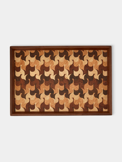 Mori Kougei - Poke Marquetry Wood Tray (15in/38.5cm) - Multiple - ABASK - 