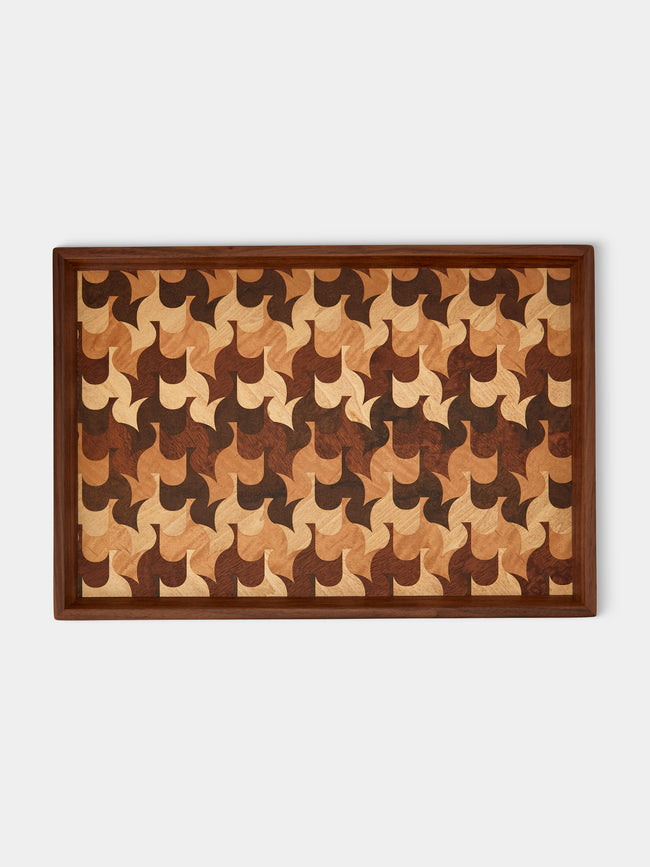 Mori Kougei - Poke Marquetry Wood Tray (15in/38.5cm) - Multiple - ABASK - 