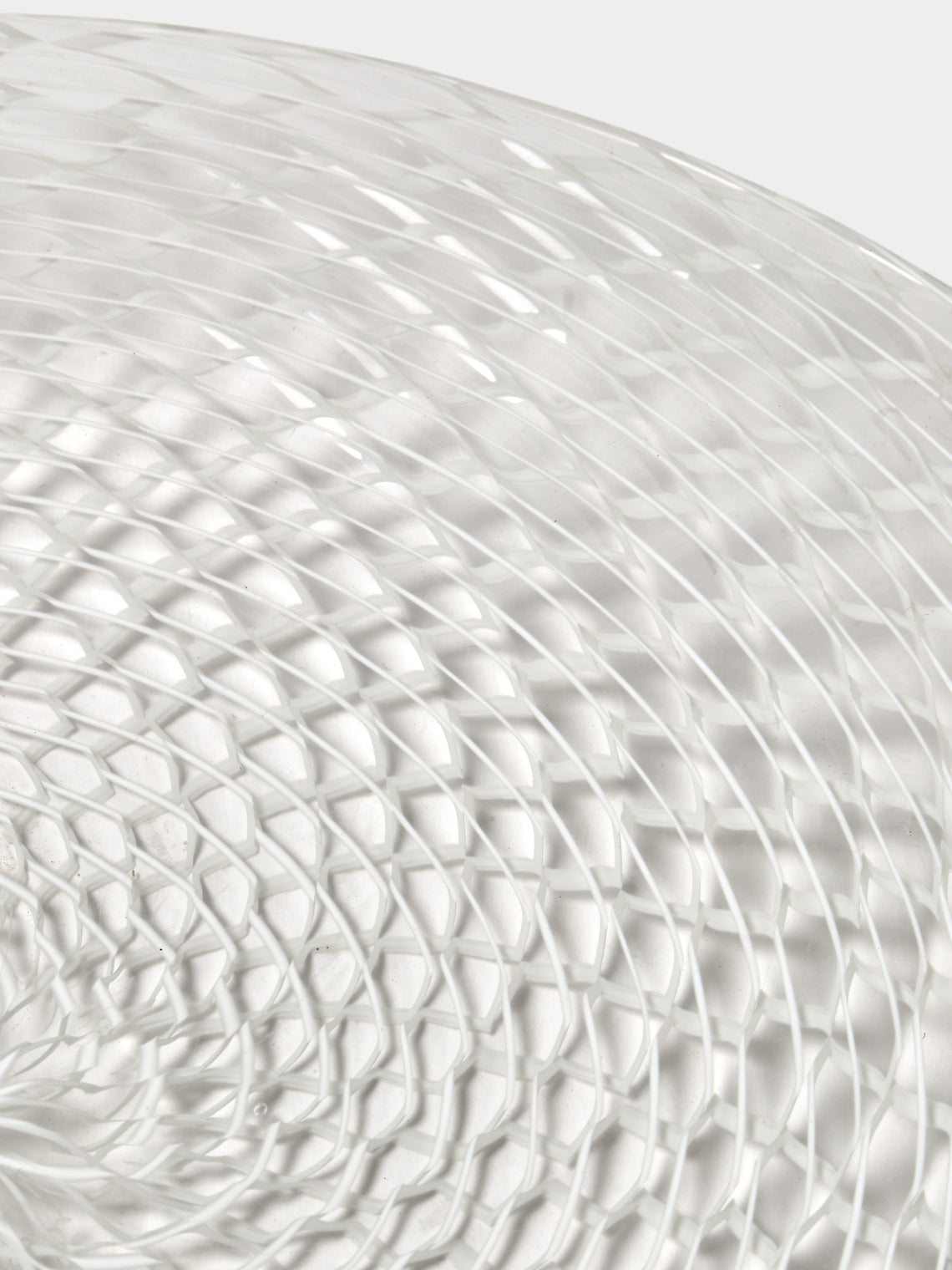 Antique and Vintage - 1981 Paolo Venini Half-Filigree Murano Glass Striped Bowl - Clear - ABASK