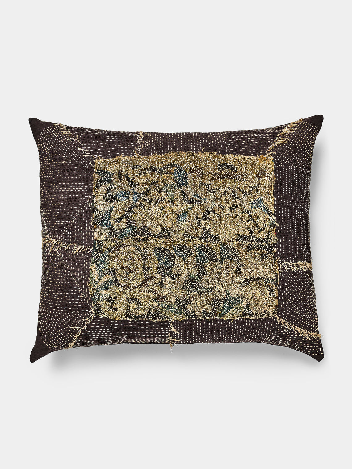 By Walid - 17th-Century Verdure Tapestry Hand-Stitched Wool and Linen Cushion - Multiple - ABASK - 
