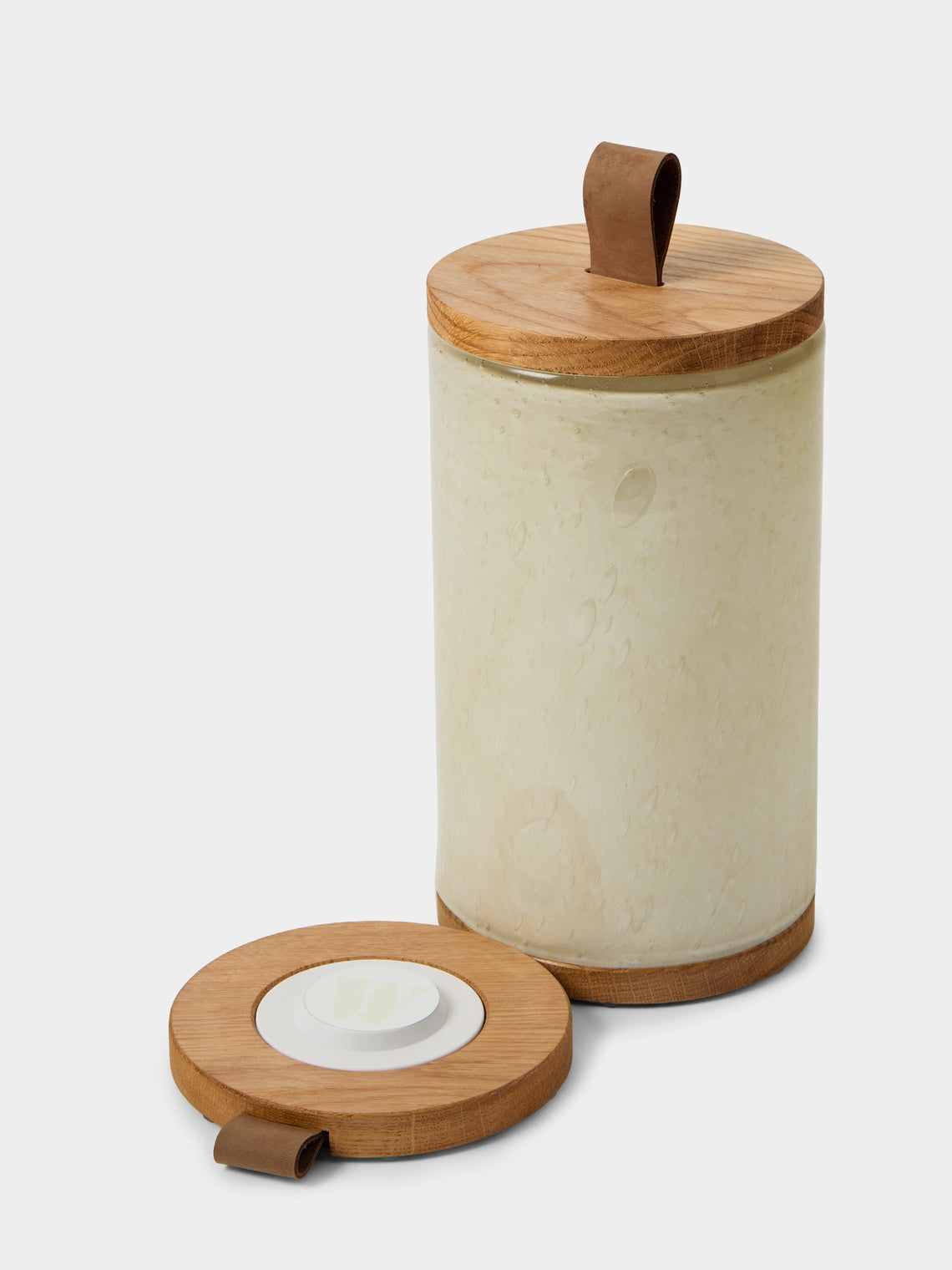 Wannes Antwerp - Antoine Hanoi Hand-Blown Glass and Oak Portable Lamp - Cream - ABASK