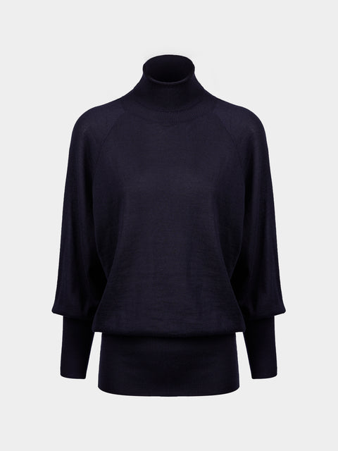 Dusan - Cashmere Rollneck Sweater | One Size - Navy - ABASK - 