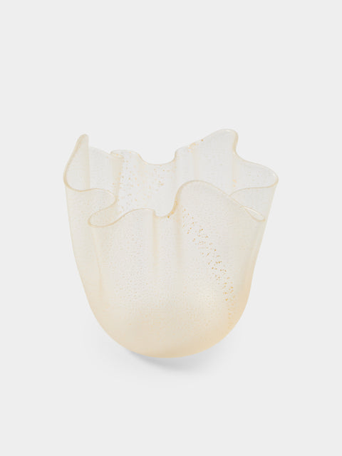 Venini - Fazzoletto Hand-Blown Murano Glass Vase (6in/15cm) - Yellow - ABASK - 