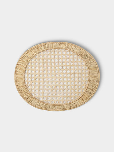 Artesanías del Atlántico - | Set of 4 | Mimbre Handwoven Palm Oval Placemats - Natural - ABASK - 