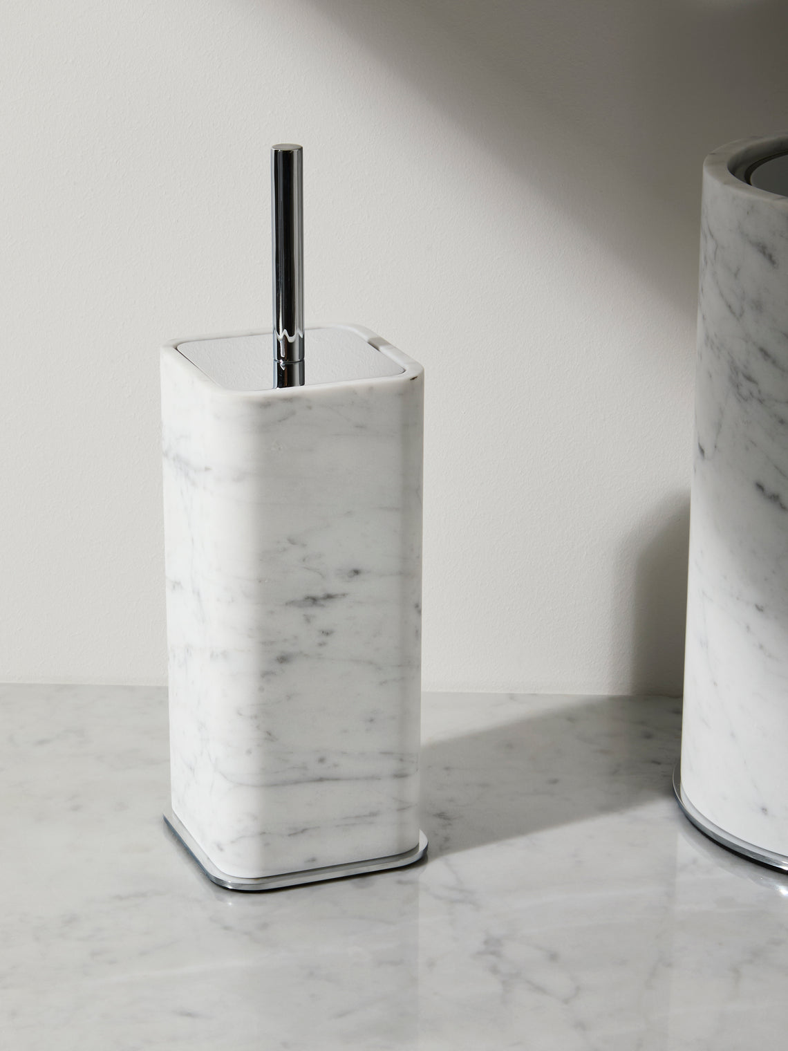 Giobagnara - Polo Marble Toilet Brush - White - ABASK