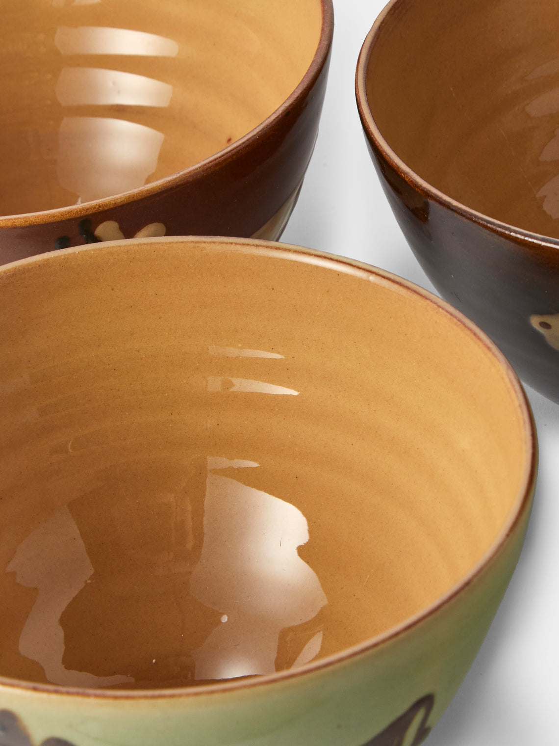 Poterie d’Évires - Cows Hand-Painted Ceramic Small Bowls (Set of 4) - Brown - ABASK