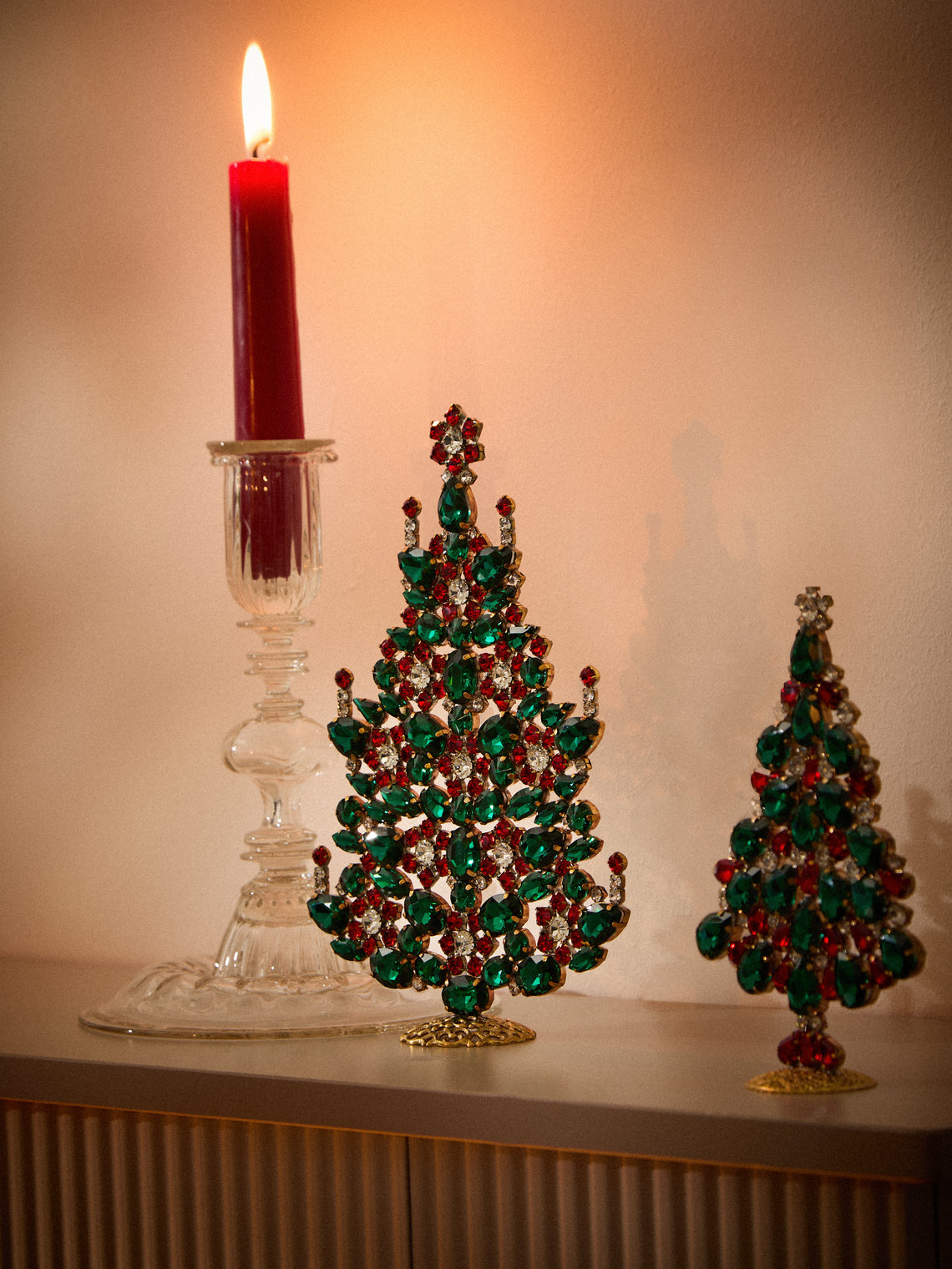 ABASK Decorations - Sparkly Czech Crystal Tree - Red - ABASK