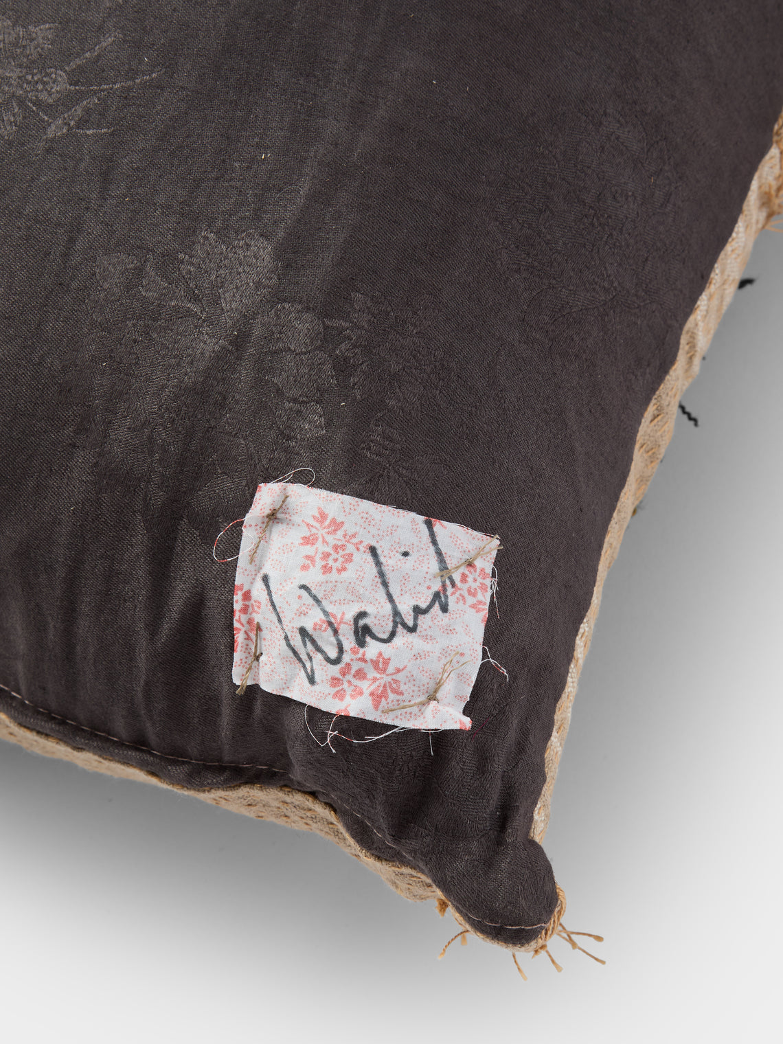 By Walid - 17th-Century Flemish Verdure Tapestry Linen Cushion (25.5in/65cm) - Multiple - ABASK