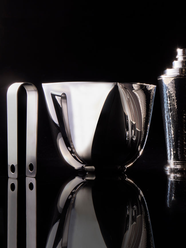 Pampaloni - Silver-Plated Ice Bucket with Tongs - Silver - ABASK