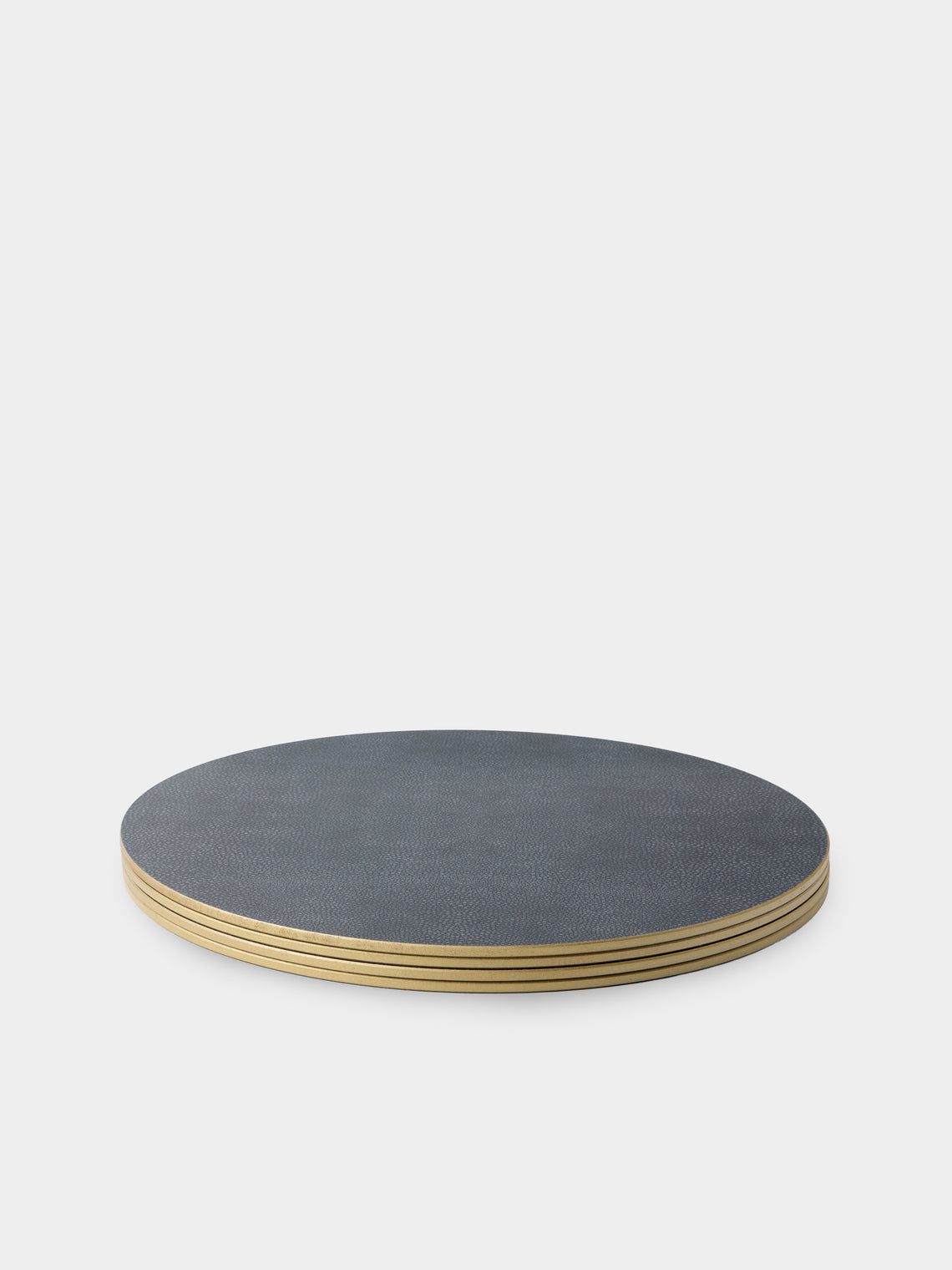 HestiaLiving - | Set of 4 | Prestige Faux Shagreen Placemats - Gray - ABASK