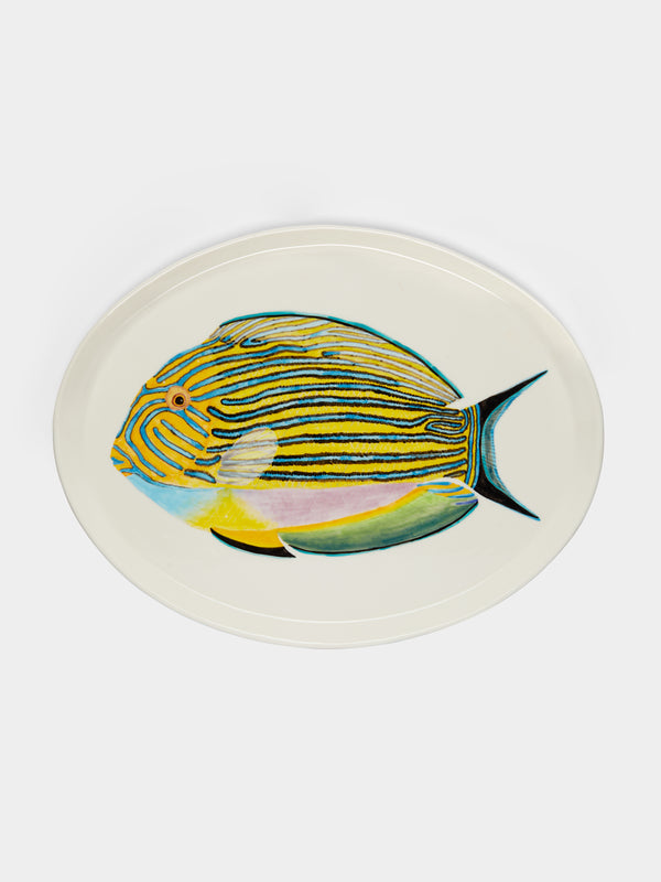 Casa Adams - Striped Surgeonfish Hand-Painted Porcelain Serving Platter -  - ABASK - 