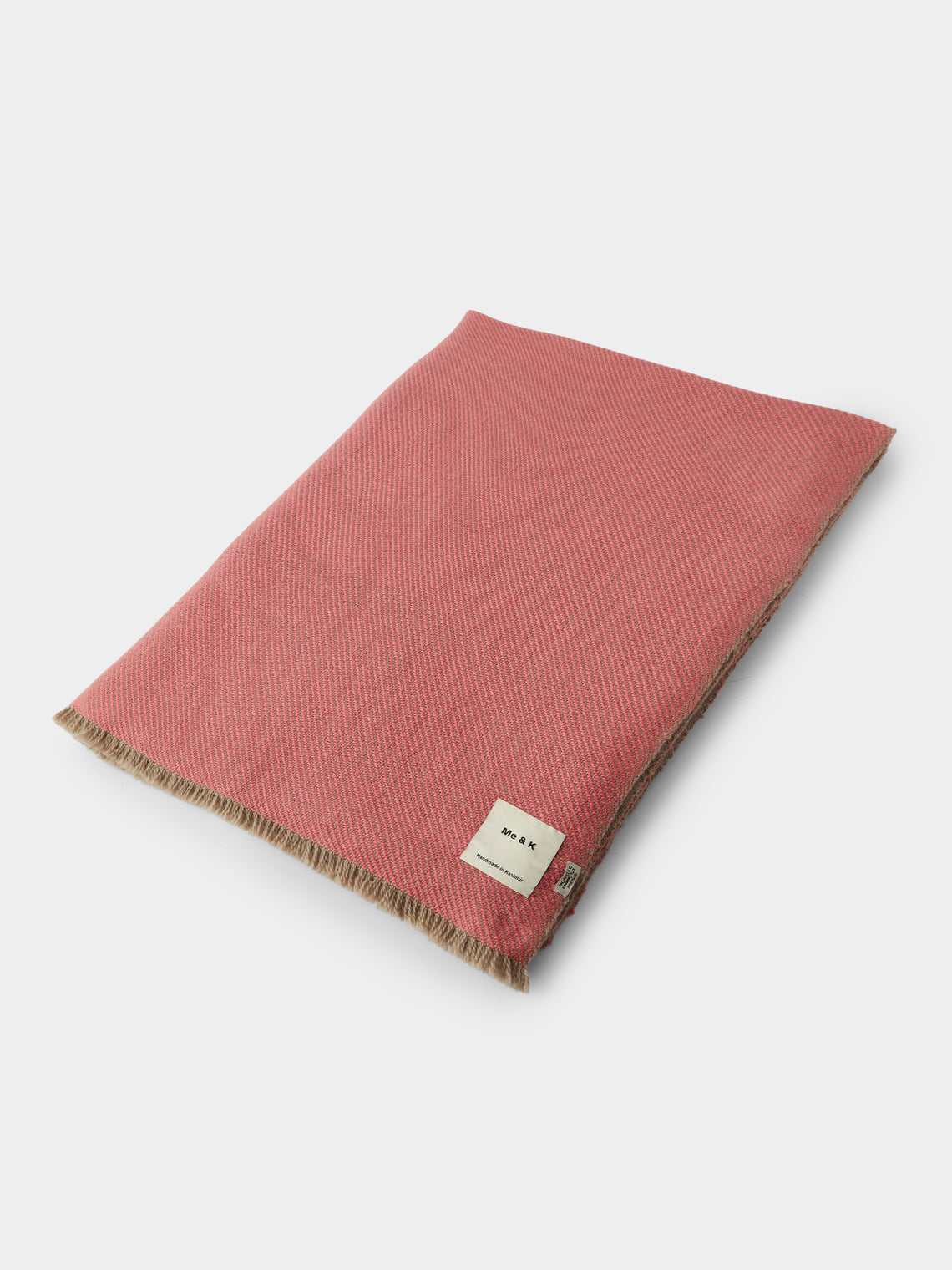 Me & K - Reversible Merino Wool and Cashmere King-Size Blanket (106in/2.7m) - Pink - ABASK