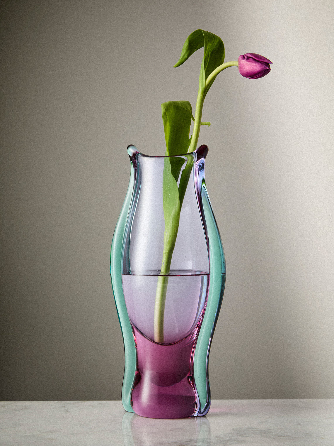 Antique and Vintage - 1970s Sommerso Murano Glass Vase (11in/28cm) - Pink - ABASK