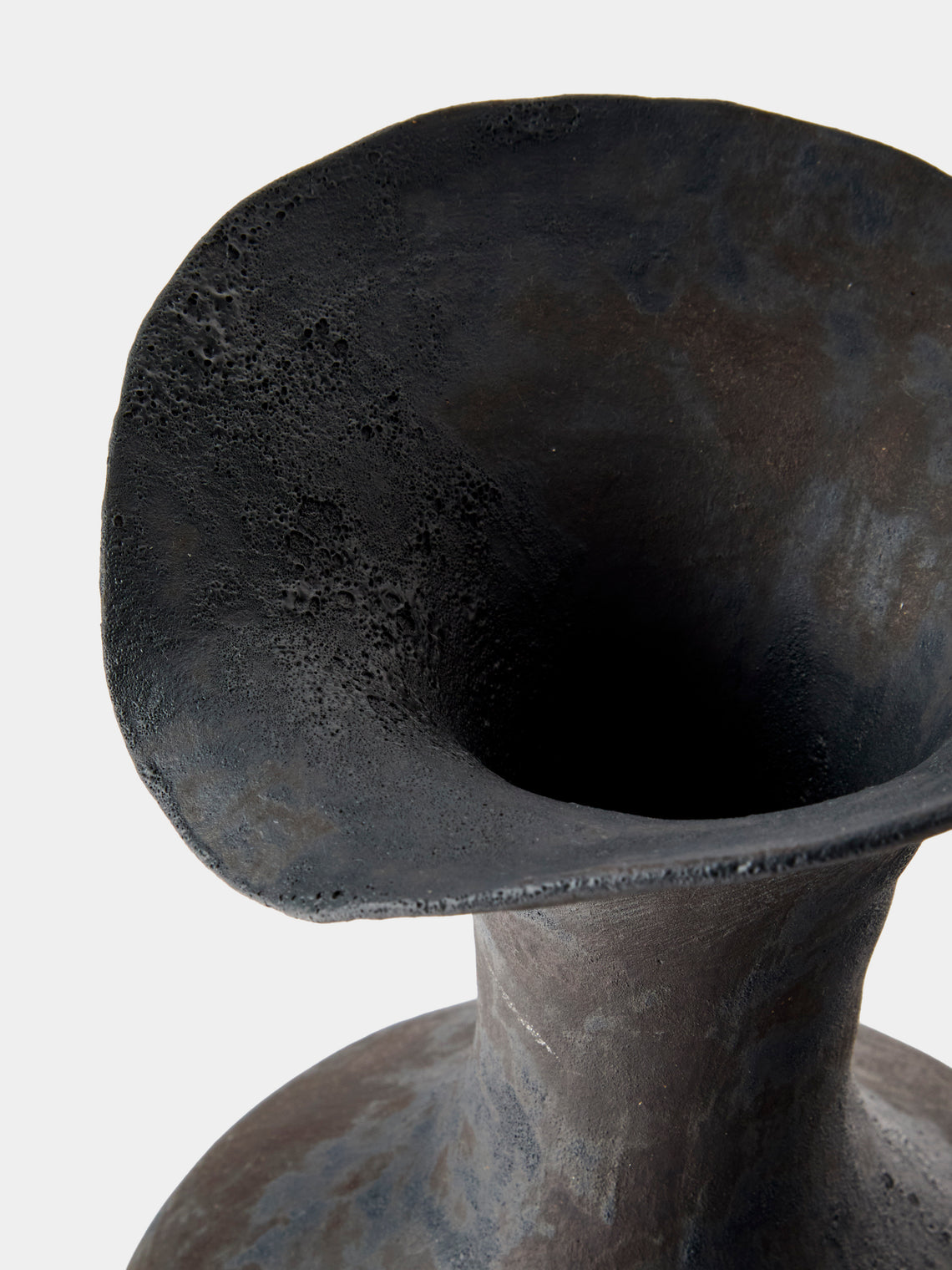 By Raffaella - Elisa Hand-Coiled Stoneware Vase (12in/30cm) - Black - ABASK