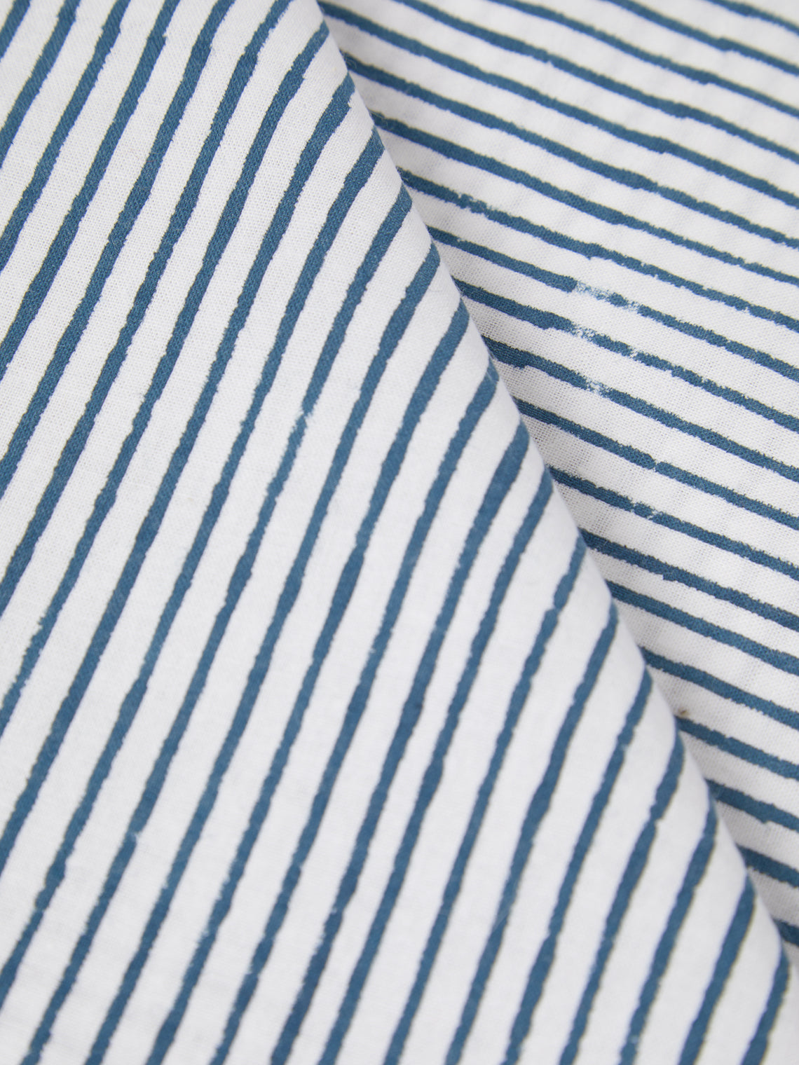 Chamois - | Set of 8 | Stripe Block-Printed Cotton Napkins - Blue - ABASK