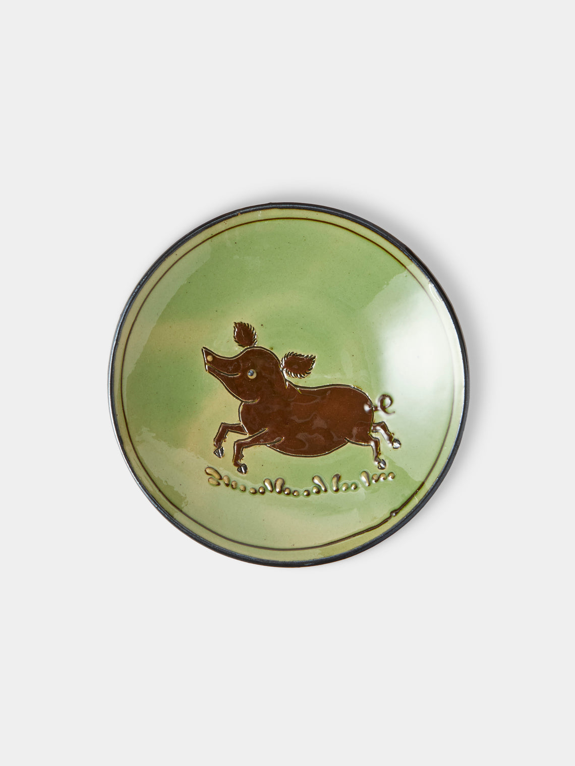 Poterie d’Évires - Animals Hand-Painted Ceramic Plates – 5.5in/14cm (Set of 4) - Green - ABASK