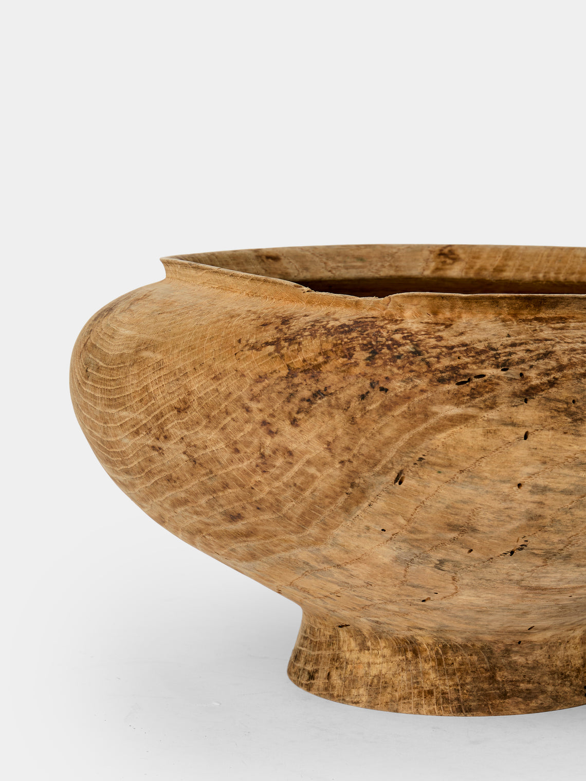 Iida Woodturning - Hand-Turned Oak Earth-Finish Bowl - Brown - ABASK