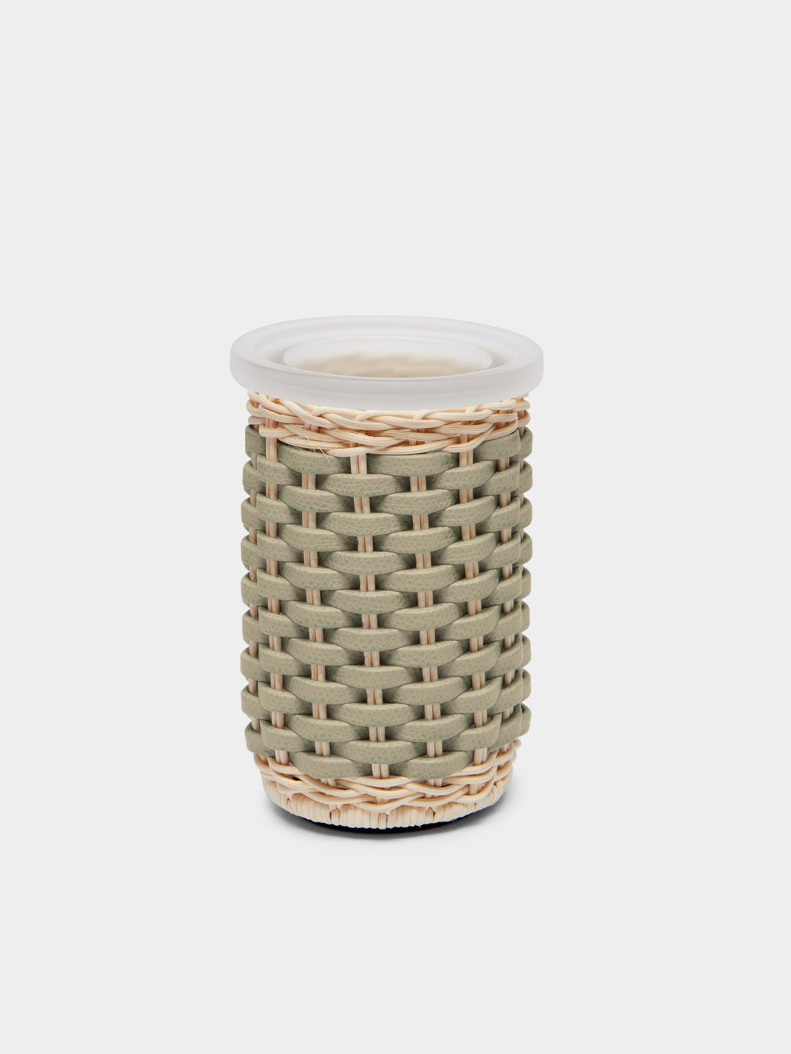 Giobagnara - Calais Leather and Rattan Toothbrush Holder - Light green - ABASK - 
