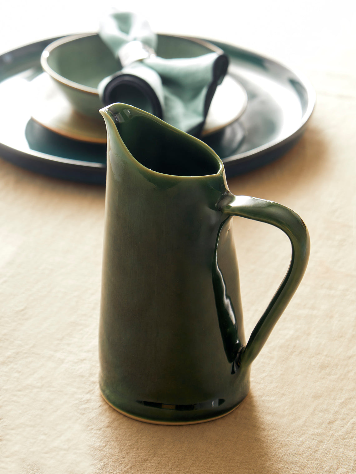Hand-Glazed Ceramic Extra Large Jug