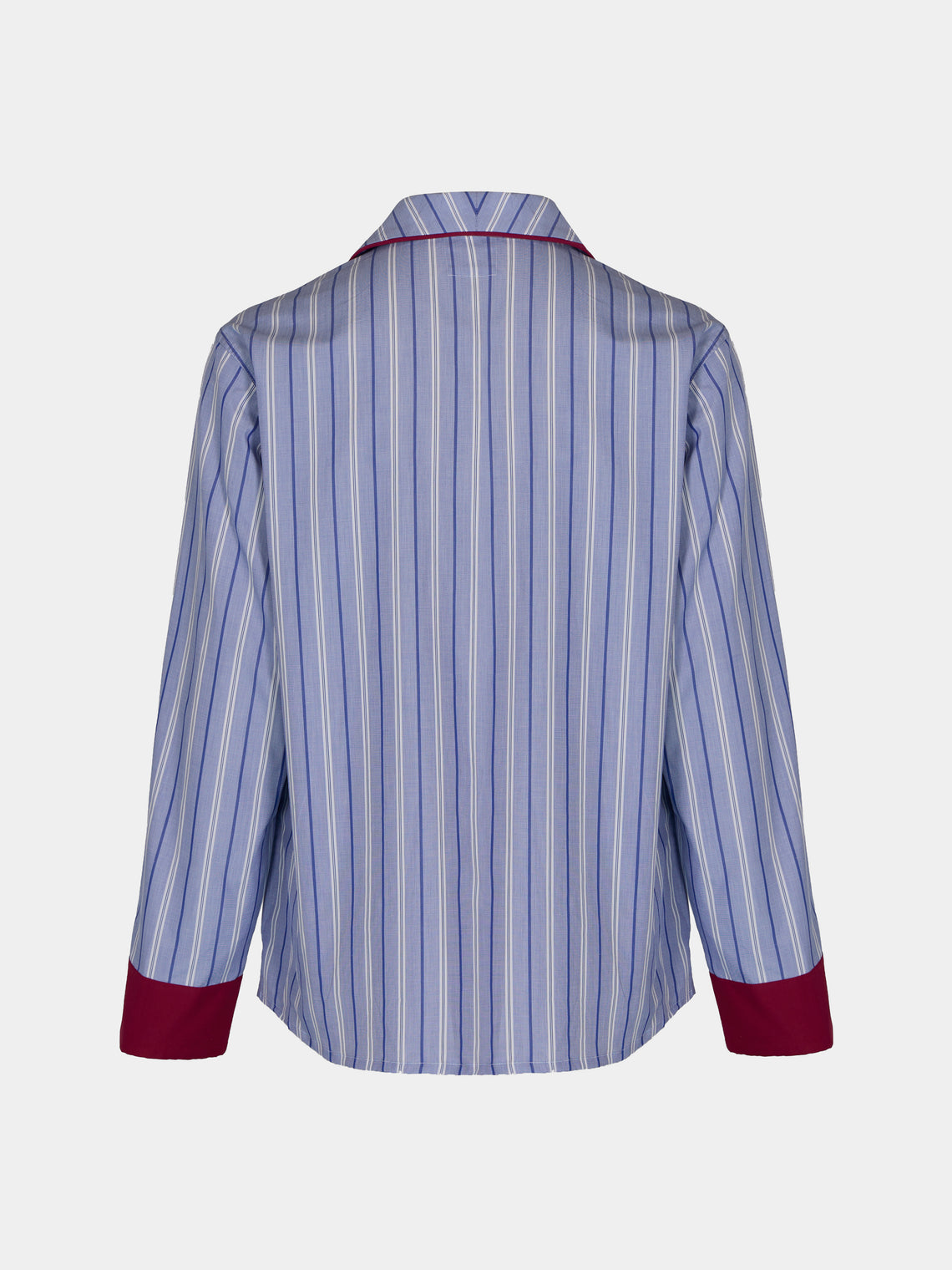 Sebline - Officer's Piccadilly Stripe Cotton Shirt | Size: M/L - Blue - ABASK